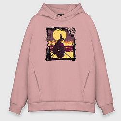 Толстовка оверсайз мужская Защитник священных земель, цвет: пыльно-розовый