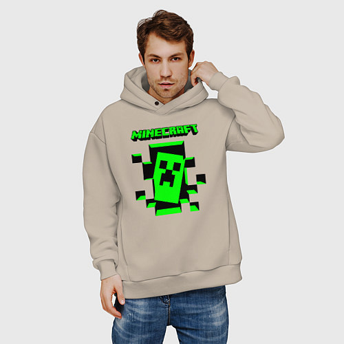 Мужское худи оверсайз Minecraft the game of gamers / Миндальный – фото 3
