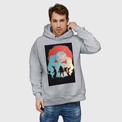 Толстовка оверсайз мужская Реинкарнация безработного Эрис Бореас Грейрат, цвет: меланж — фото 2