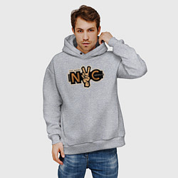 Толстовка оверсайз мужская NYC peace, цвет: меланж — фото 2