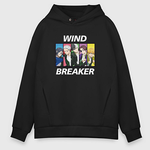 Мужское худи оверсайз Wind Breaker / Черный – фото 1