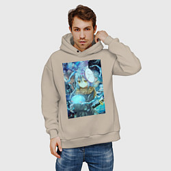 Толстовка оверсайз мужская О моём перерождении в слизь Римуру Темпест коллаж, цвет: миндальный — фото 2