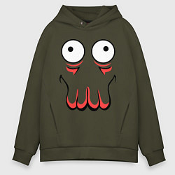 Толстовка оверсайз мужская John Zoidberg Face, цвет: хаки