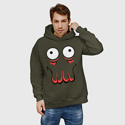 Толстовка оверсайз мужская John Zoidberg Face, цвет: хаки — фото 2