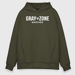 Толстовка оверсайз мужская Gray zone warfare logo, цвет: хаки