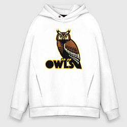 Толстовка оверсайз мужская Owls, цвет: белый