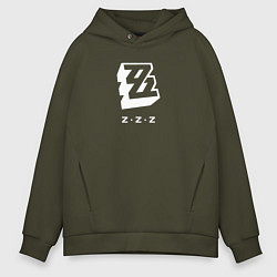 Толстовка оверсайз мужская Zenless Zone Zero logo, цвет: хаки