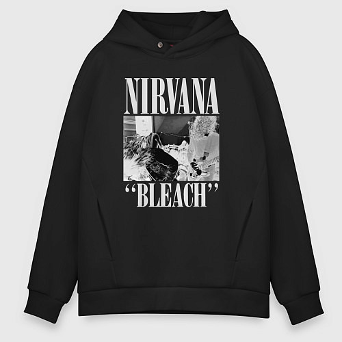 Мужское худи оверсайз Nirvana bleach black album / Черный – фото 1