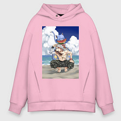 Толстовка оверсайз мужская Хвост Феи Хэппи Нацу Драгнил, цвет: светло-розовый