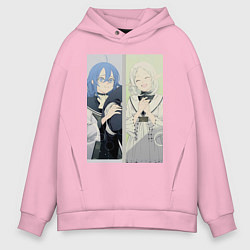 Толстовка оверсайз мужская Реинкарнация безработного Рокси Мигурдия Сильфиетт, цвет: светло-розовый