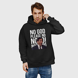 Толстовка оверсайз мужская No god please no - the office, цвет: черный — фото 2