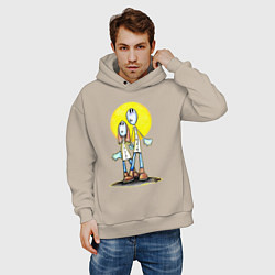 Толстовка оверсайз мужская Чудики, цвет: миндальный — фото 2