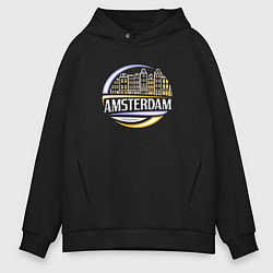 Толстовка оверсайз мужская City Amsterdam, цвет: черный