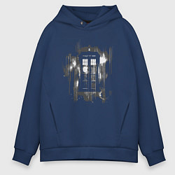 Толстовка оверсайз мужская Tardis grey, цвет: тёмно-синий