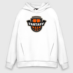 Толстовка оверсайз мужская Basketball fantasy, цвет: белый