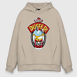 Толстовка оверсайз мужская Duff beer with Homer, цвет: миндальный