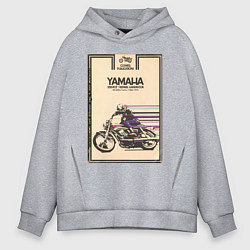 Толстовка оверсайз мужская Мотоцикл Yamaha, цвет: меланж
