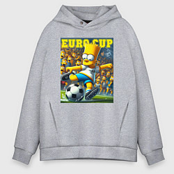 Толстовка оверсайз мужская Euro cup - Bart Simpson, цвет: меланж