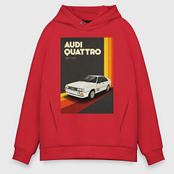 Толстовка оверсайз мужская Audi Quattro автомобиль, цвет: красный