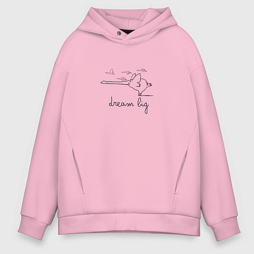 Мужское худи оверсайз Мечтай о большем / Светло-розовый – фото 1