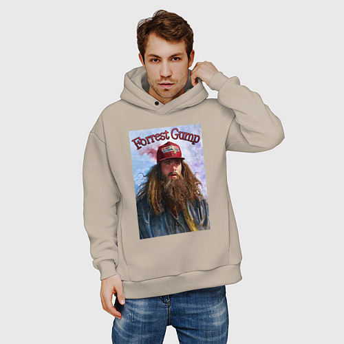 Мужское худи оверсайз Форест Гамп - Том Хэнкс / Миндальный – фото 3