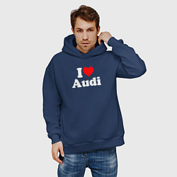 Толстовка оверсайз мужская I love Audi, цвет: тёмно-синий — фото 2