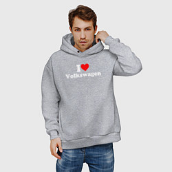 Толстовка оверсайз мужская I love Volkswagen, цвет: меланж — фото 2