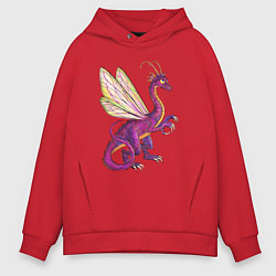 Толстовка оверсайз мужская HOMM3 Faerie Dragon, цвет: красный