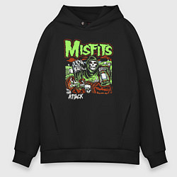 Толстовка оверсайз мужская Misfits the attack, цвет: черный