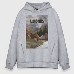 Толстовка оверсайз мужская Leonid деревушка, цвет: меланж