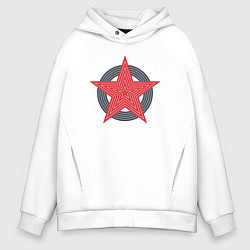 Толстовка оверсайз мужская Red star symbol, цвет: белый