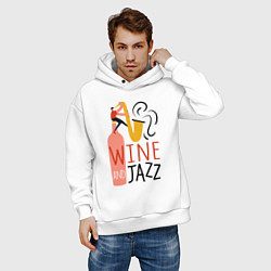 Толстовка оверсайз мужская Винишко и джаз, цвет: белый — фото 2