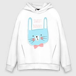 Толстовка оверсайз мужская Sweet bunny, цвет: белый