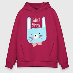 Толстовка оверсайз мужская Sweet bunny, цвет: маджента