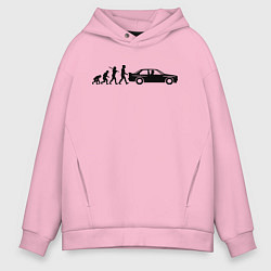 Толстовка оверсайз мужская БМВ эволюция, цвет: светло-розовый