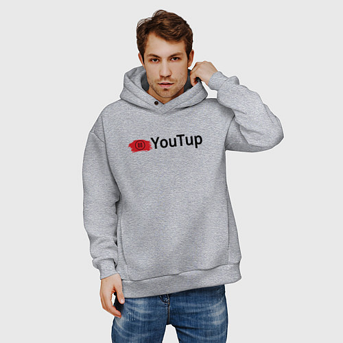 Мужское худи оверсайз Youtup youtube / Меланж – фото 3
