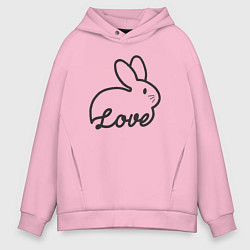 Толстовка оверсайз мужская Bunny lover, цвет: светло-розовый