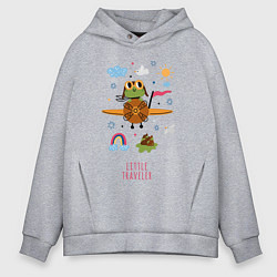 Толстовка оверсайз мужская Лягушонок пилот, цвет: меланж