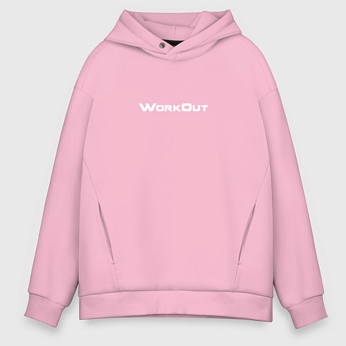 Мужское худи оверсайз WorkOut 2020 / Светло-розовый – фото 1