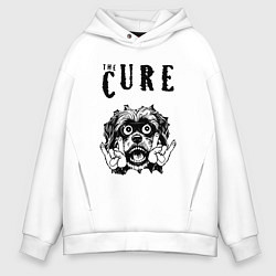 Толстовка оверсайз мужская The Cure - rock dog, цвет: белый