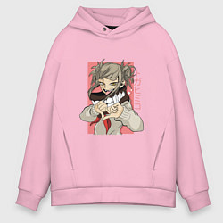 Толстовка оверсайз мужская Химико Того, цвет: светло-розовый