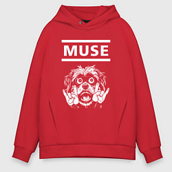 Толстовка оверсайз мужская Muse rock dog, цвет: красный