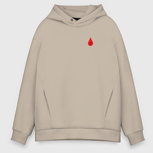 Мужское худи оверсайз Группа крови: первая отрицательная / Миндальный – фото 1