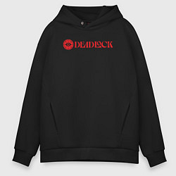 Толстовка оверсайз мужская Deadlock red logo, цвет: черный