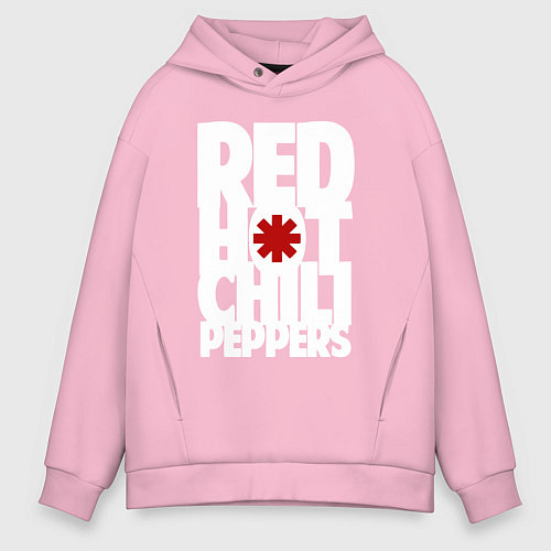 Мужское худи оверсайз RHCP - title and logo / Светло-розовый – фото 1