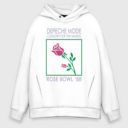 Толстовка оверсайз мужская Depeche Mode - Rose Bowl 88, цвет: белый