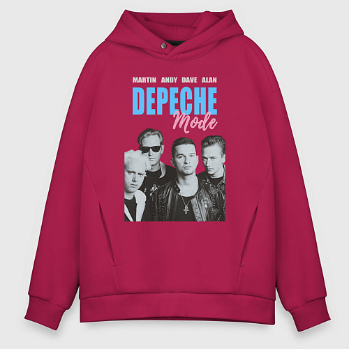 Мужское худи оверсайз Depeche Mode Vintage / Маджента – фото 1
