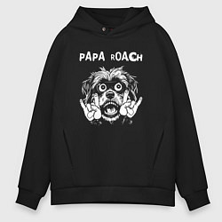 Толстовка оверсайз мужская Papa Roach rock dog, цвет: черный