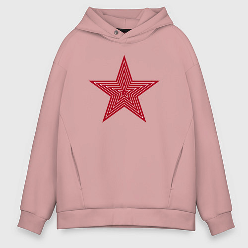 Мужское худи оверсайз USSR red star / Пыльно-розовый – фото 1