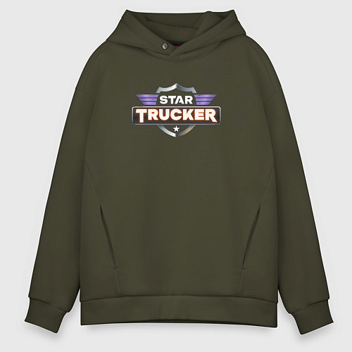 Мужское худи оверсайз Star Trucker / Хаки – фото 1